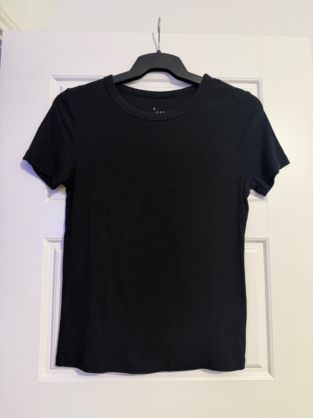 a new day Black Ribbed Short-Sleeve Tee